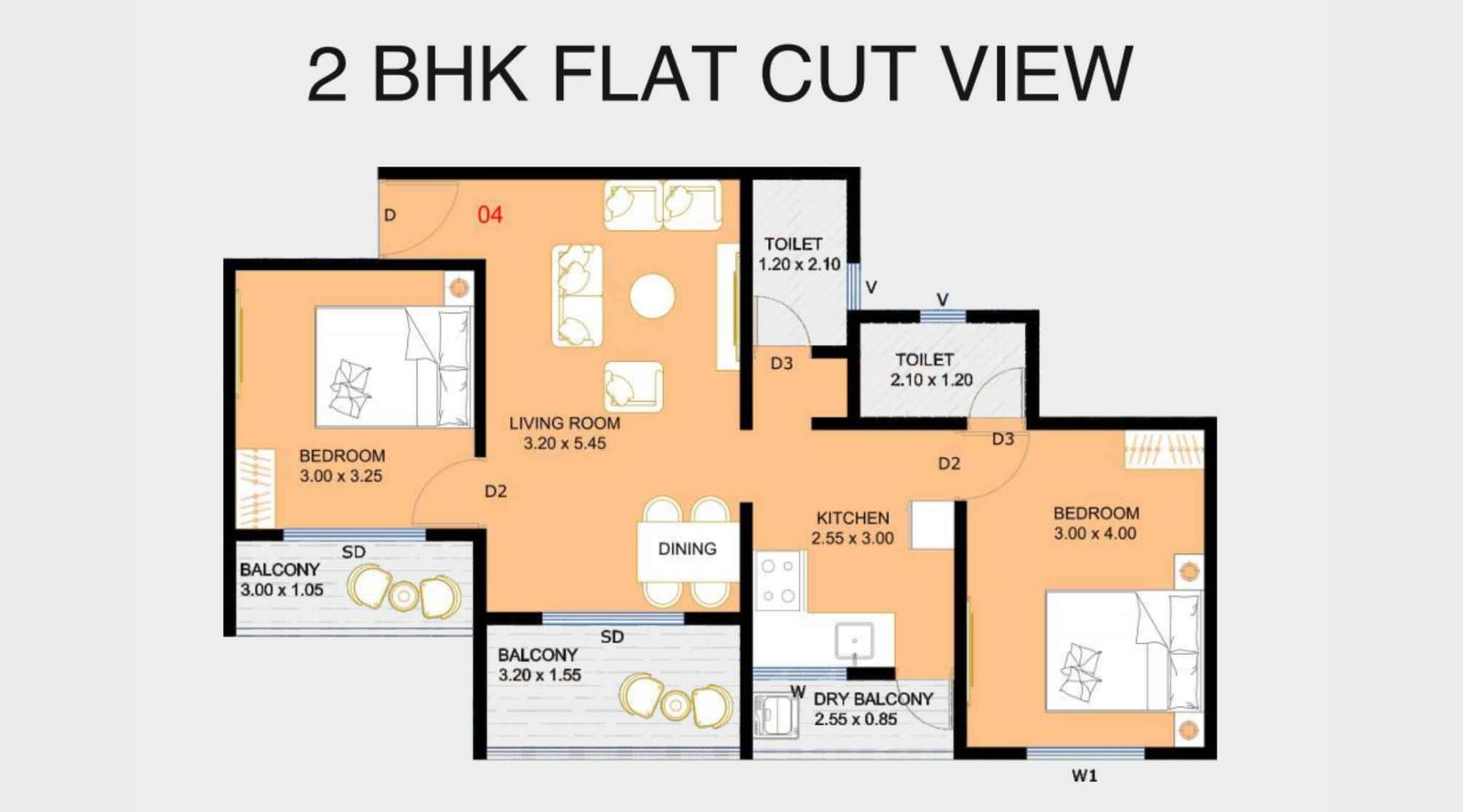 Wisteria-2-BHK-592-Sqft